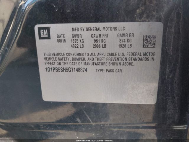 Chevrolet Cruze Ls Manual Image 5