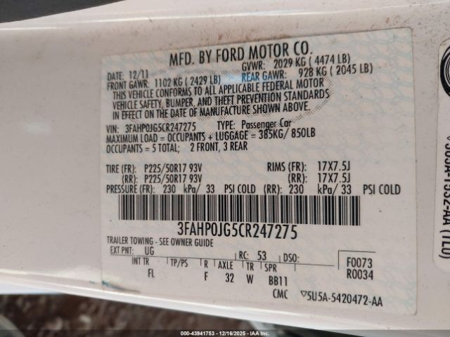 Ford Fusion Sel Image 2