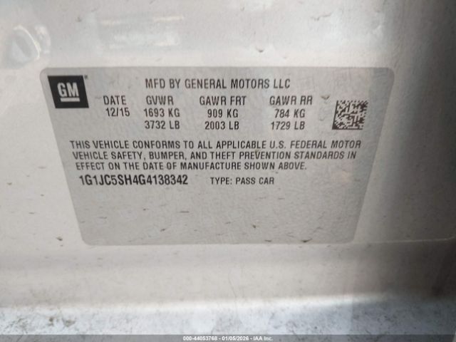 Chevrolet Sonic Lt Auto Image 2