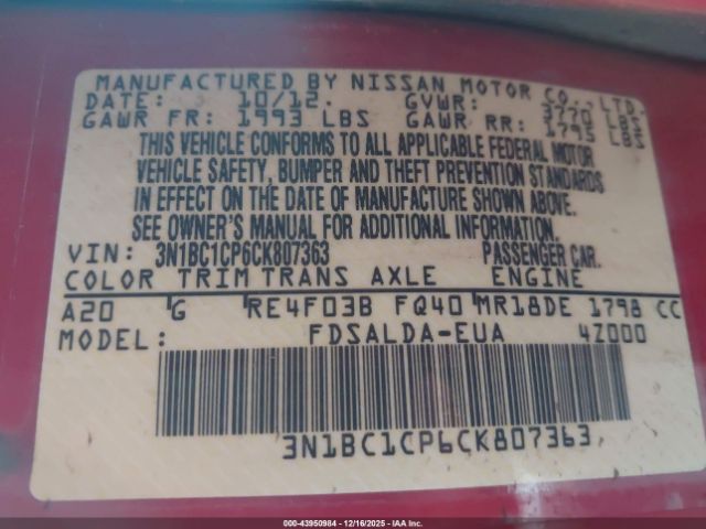 Nissan Versa 1.8 S Image 3