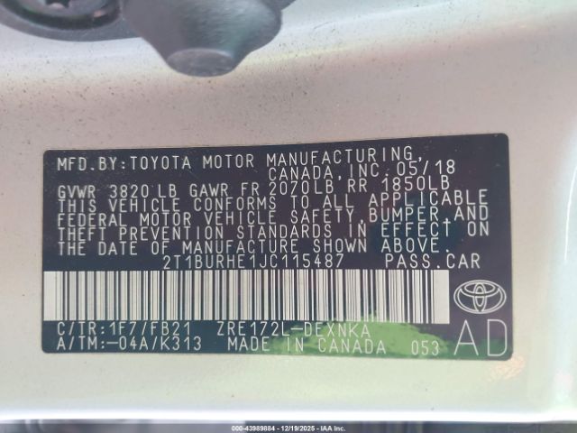 Toyota Corolla Le Image 6