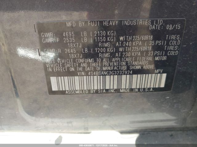 Subaru Outback 2.5i Limited Image 7