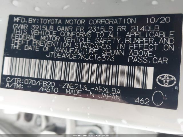 Toyota Corolla Hybrid Le Image 17