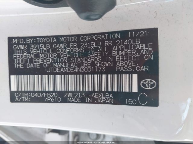 Toyota Corolla Hybrid Le Image 9